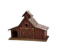 Glitzhome 20.67" L Birdhouse for Outside Rustic Wood Barn Design Extra-Large Hand Painted Bird House