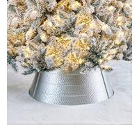 Glitzhome Hammered Metal Christmas Tree Collar Decorations 22"" D Si
