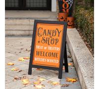 Glitzhome Thanksgiving A-Frame Free Standing Easel Sign Decorative Slide in Turkey Pumpkin Welcome Sign for Autumn Rustic Happy Thanksgiving Fall H