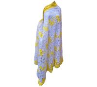 GlitzUp French African Tulle Lace Fabric with Sequin, for Dressmaking, African Bridal Wedding, Party, and Nigerian Lace Material, 5 Yards (YELLOW)