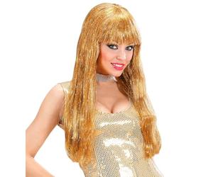 Glitzy Glamour with Tinsel - Gold Wig for Hair Accessory Fancy Dress