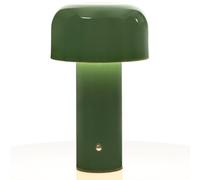Glivpny Modern Mushroom Table Lamp, Rechargeable LED Night Light with 3-Level Dimming, Bedside Lamp for Indoor/Outdoor, Restaurant, Bar, Coffee Shop (Dark Green), HJ-JS001