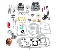 Glixal GY6 100cc 50mm Complete Big Bore Cylinder Rebuild Kit with Performance Big Valve Cylinder Head Assy for 139QMB 139QMA 147QMD Engine Scooter Moped ATV Go-Kart (69mm-18.5/20.5mm Larger Valves)