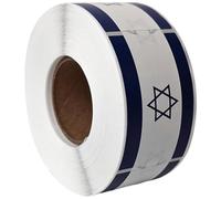 Glixoft 1 Roll Israel Flag Sticker Israel Labels Patriotic Self Adhesive Stickers for Football Game Water Bottle Journal Scrapbook Car Bumper Decals