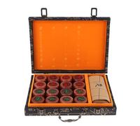 Glixoft 1 Set Chinese Chess Set with Pu Wrapped Case Classic Board Game Travel Game Accessories for House Party Games