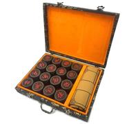 Glixoft 1 Set Chinese Chess Set with Pu Wrapped Case Classic Board Game Travel Game Accessories for House Party Games