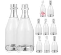 Glixoft 10 Pcs Champagne Candy Bottle Mini Champagne Candy Box, Plastic Clear Candy Box Champagne Bottle Shaped Box for Wedding Bridal Shower, Baby Shower, Christmas