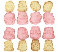 Glixoft 10 Pcs Silicone Cookie Cutters Cartoon Capybara Cookie Stamps 3d Biscuit Cutter Animal Cookie Mould Press Mould Set Kitchen Baking Tools