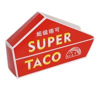 Glixoft 100pcs Paper Taco Box Disposable Takeaway Packing Box French Fry Container Take Out Food Tray for Mexican Restaurant