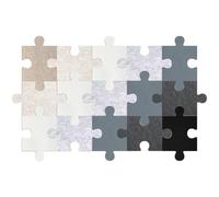 Glixoft 15pcs Jigsaw Felt Bulletin Board, 3d Puzzle Cork Board Tiles,Felt Memo Bulletin Board Pin Foam Stickers Self Adhesive to Keep Photos Memos Display Board Pads Eva Nursery Wall Decorative