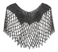 Glixoft 1920s Evening Shawl Hollow Out Shawl Retro Bridal Cape Party Costume Accessories for Wedding Party Bride Dress
