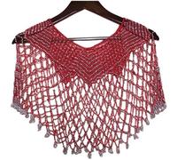 Glixoft 1920s Evening Shawl Hollow Out Shawl Retro Bridal Cape Party Costume Accessories for Wedding Party Bride Dress