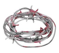Glixoft 2.5m Fake Rusted Barb Wire Barbed Wire Garland Halloween Decorative Props for Haunted House Western Christmas Party Supplies