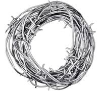 Glixoft 2.5m Fake Rusted Barb Wire Barbed Wire Garland Halloween Decorative Props for Haunted House Western Christmas Party Supplies