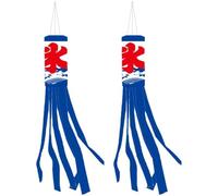 Glixoft 2pcs Colorful Wind Socks Japanese Rainbow Windsocks Carp Wind Streamer for Garden Backyard Tent Camping Decoration