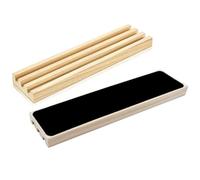 Glixoft 2pcs/set Wooden Domino Holder Domino Tray Anti-slip Domino Base Bracket for Mexican Train and Other Domino Games Decorative Trays