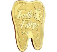 Glixoft 2pcs Tooth Fairy Coins Dental Souvenir Coins Golden Commemorative Coins Teeth Change Souvenirs for Lost Tooth Children