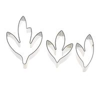 Glixoft 3pcs Cake Mold Peony Flower Leaves Cake Cutter Mold Non-stick Stainless Steel Cookie Cutter Set for Delicious