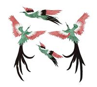 Glixoft 4 Pcs/set Phoenix Bird Shape Cloth Stickers Diy Clothing Embroidery Patch Clothes Sewing Decoration Applique Accessories