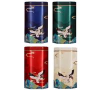 Glixoft 4pcs Chinese Tea Canister Small Tea Jar Tea Storage Box Loose Leaf Container Tins Sealed Tea Packing Box for Coffee Bean Sugar