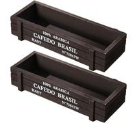 Glixoft 4pcs Wood Planter Box, Rectangular Planter Box, Planter, Garden Decorative Planter Plant Container Box Outdoor Garden Planters for Home