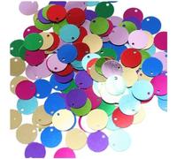Glixoft 5 Bags 10mm Flat Round Sequin Paillettes Metallic Loose Sequins with Side Hole for Jewelry Making Embroidery Crafts