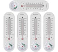 Glixoft 5pcs Thermometer Wall Thermometer Hygrometer Home Vertical Temperature and Humidity Gauge Meter for Home Office Garden