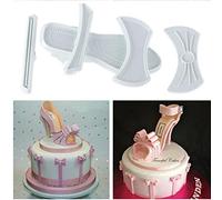 Glixoft 9pcs Pactical Fondant Cake Mold Plastic Lady High-heeled Shoes Baking Mould Mold Cutter for Sugarcraft Clay