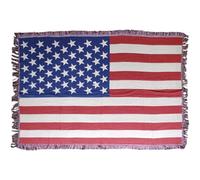 Glixoft American Flag Blanket Patriotic Throw Blanket Cotton Knit Blanket Soft Sofa Cover for Home Office Bed Decoration