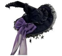 Glixoft Bowknot Wizard Hat Elegant Witch Cap Funny Cosplay Accessories for Halloween Carnival Party Shows Fancy Dress Props