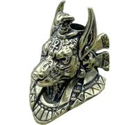 Glixoft Brass Paracord Beads, Ancient Egypt Death God Anubis Head Brass Knife Beads Diy Paracord Lanyard Pendants Keyrings Charm