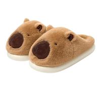 Glixoft Capybara Plush Slippers - Unisex-Adults, Brown, Size 6.5-7.5 (US), 4-5 (UK), Casual, Closed Toe, Anti-Slip Sole, Warm & Comfortable Winter Slippers