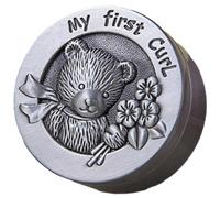 Glixoft Children's Curl Box Children First Tooth Curl Keepsake Box Metal Lanugo Hair Storage Box Children Collection Box for Baby Shower