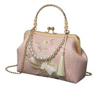 Glixoft Embroidery Evening Bag Elegant Hanfu Bag Antique Cheongsam Bag for Bride Party Prom Wedding Afternoon Tea Activities