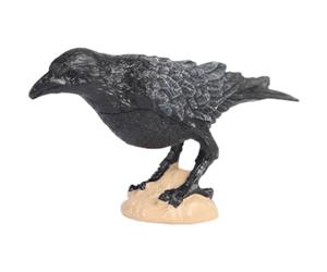Glixoft Fake Black Crow Figure Myths and Legends Raven Statue Realistic Bird Model Garden Decorative Sculpture for Yard Patio Ornament