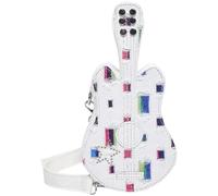 Glixoft Guitar Shape Bag Denim Shoulder Bag Fashion Crossbody Bag for Women Girls Night Party Travel Work and Casual