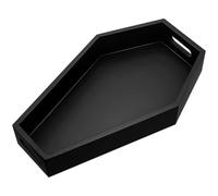 Glixoft Halloween Coffin Tray Coffin Shape Serving Tray Wooden Spooky Gothic Tray Goth Home Decor for Halloween Decor