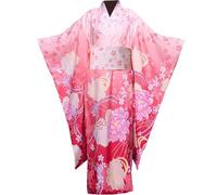 Glixoft Japanese Kimono,Yukata for Women Girls Floral Pattern Japanese Kimono, Silky Comfortable Skin-friendly with Kimono Belt Kyoto Traditional Blossom Kimono Robes
