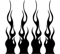 Glixoft Motorcycle Flame Stickers 4pcs Racing Sports Flame Stripe Decal Personality Reflective Stickers for Car Motorcycle Diy Decoration