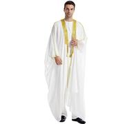 Glixoft Muslim Men's Abaya Saudi Arab Long Robe Middle East Clothing Turkey Kaftan Islamic Robe Ethnic Clothing Prayer Clothing