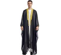 Glixoft Muslim Men's Abaya Saudi Arab Long Robe Middle East Clothing Turkey Kaftan Islamic Robe Ethnic Clothing Prayer Clothing