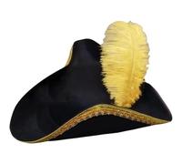Glixoft Novelty Pirate Hat with Feather Medieval Style Cap Costume Accessory for Halloween Cosplay Masquerade Dress Up Headwear