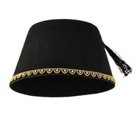 Glixoft Ottoman Moroccan Cap with Black Tassel Moroccan Fez Hat Party Costume Accessories for Cultural Events Theatre and Cosplay