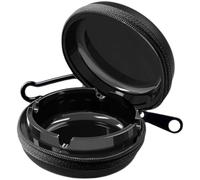 Glixoft Portable Pocket Ashtray with Keychain Travel Tray Round Holder Cigarette Container for Outdoor Travel Use