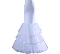 Glixoft Romantic Fishtail Petticoat White Bride Underskirt Wedding Dress Accessories for Formal Wedding Bridal Costume