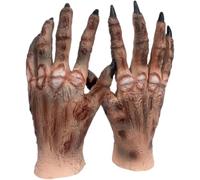 Glixoft Scary Zombie Hands Gloves Latex Halloween Costume Accessory Skull Cosplay Hand Prop for Theme Party Haunted House