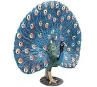 Glixoft Spread Tail Peacocks Realistic Peacocks Figure Wild Animal Sculpture Simulation Landscape Ornament for Home Office