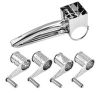 Glixoft Stainless Steel Rotary Food Grater Drum Grater Fine Grater for Cheese, Veggies, Chocolate & More