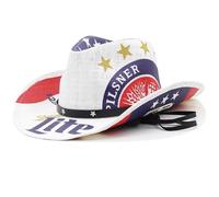 Glixoft Straw Cowboy Hats Western Cowboy Hat Cowboy Straw Hat Beach Travel Sun Hat Roll Brim Us Flag Cowboy Hats for Woman, Man