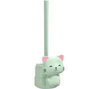 Glixoft Toilet Brush and Holder Set for Bathroom, Cute Cat Toilet Brush Flexible Toilet Bowl Brush Head for Storage and Organization